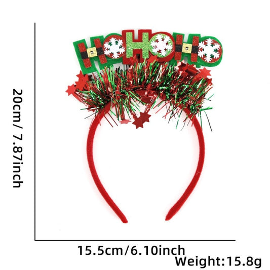 3D Cartoon Christmas Headband Christmas Party Decorations, Color: HOHOHO by bashfashion