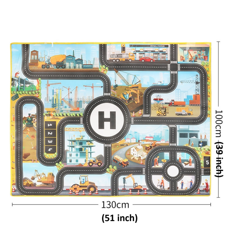 130 x 100cm Engineering Parking Scene Play Mat Outdoor Picnic Beach Mat by bashfashion