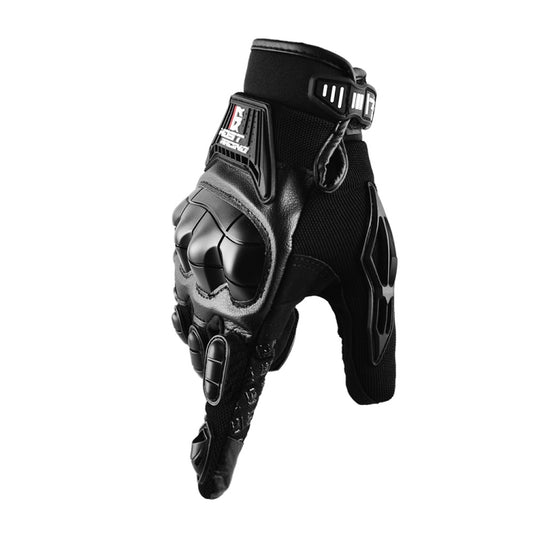 GHOST RACING Motorcycle Riding Anti-fall Breathable Rubber Shell Touch Screen Gloves, Size: XL(Black) by GHOST RACING