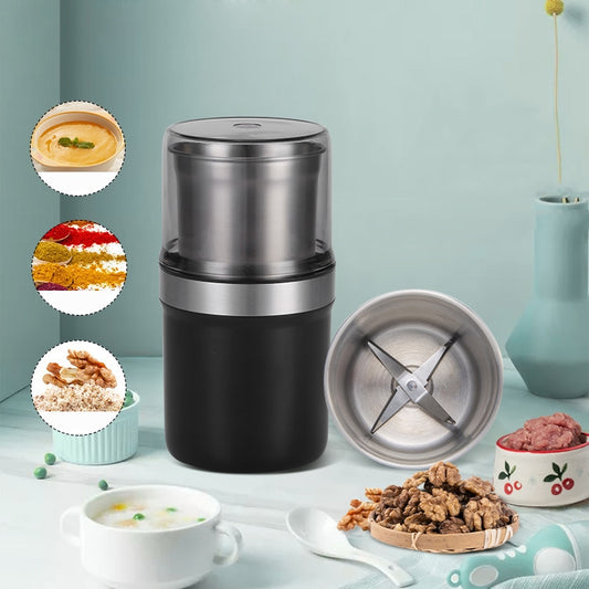 Single Cup Cross Knife Small Electric Grinder Coffee Bean Grains Fine Grinding Powder Machine US Plug by bashfashion