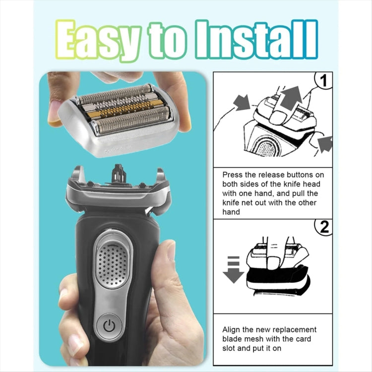 For Braun Series 9 Pro Electric Shaver 94M Blade Gold Mesh Cover, Style: With Words(Plastic Seal) by bashfashion