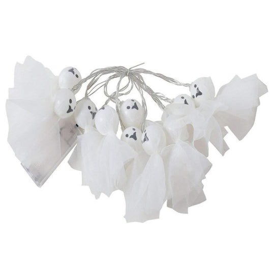 Halloween Fabric Ghost String Lights LED Scary Ghost Festival Indoor Decoration Ambient Lamp, Color: 1.5m 10 Lights White by bashfashion