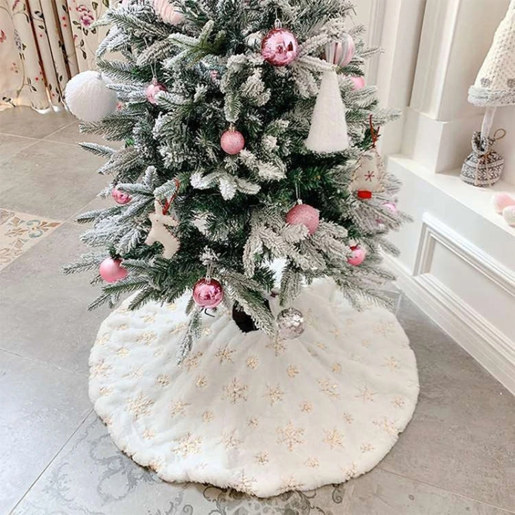 40cm Christmas Tree Skirt Mat Christmas Tree Bottom Foot Carpet Party Decoration(Silver Snowflake) by bashfashion