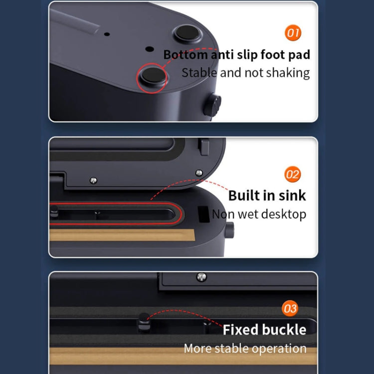 Food Vacuum Sealer Machine 60KPA Strong Suction, Small / Large Bag Modes With 10 Vacuum Bags EU Plug(Black) by bashfashion