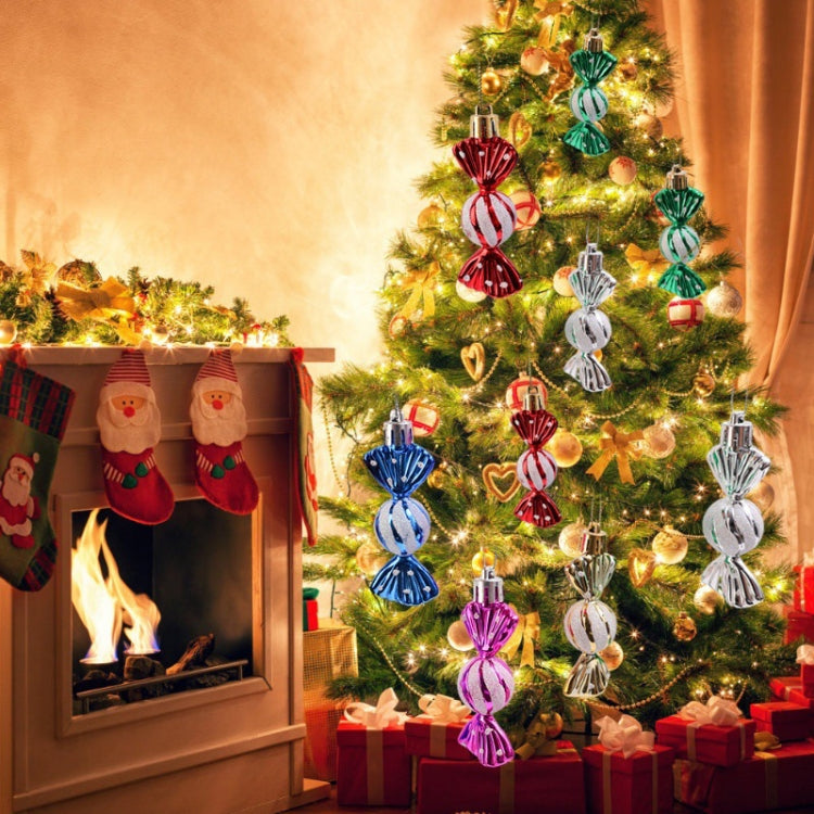 6pcs /Box Candy Christmas Tree DIY Ornaments New Year Xmas Gifts Christmas Ball Decoration(Red) by bashfashion