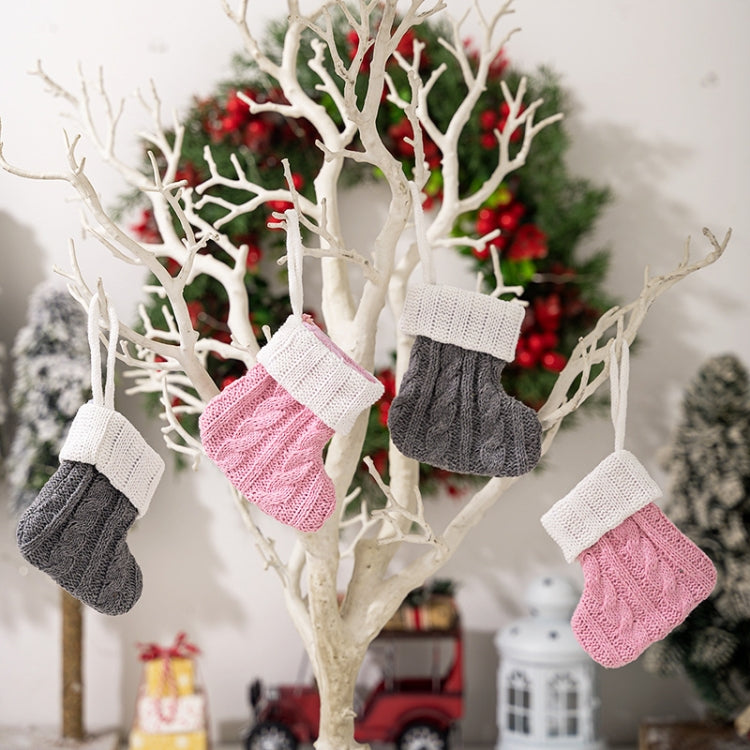 Mini Knitted Christmas Gift Socks Holiday Decorations(Red) by bashfashion