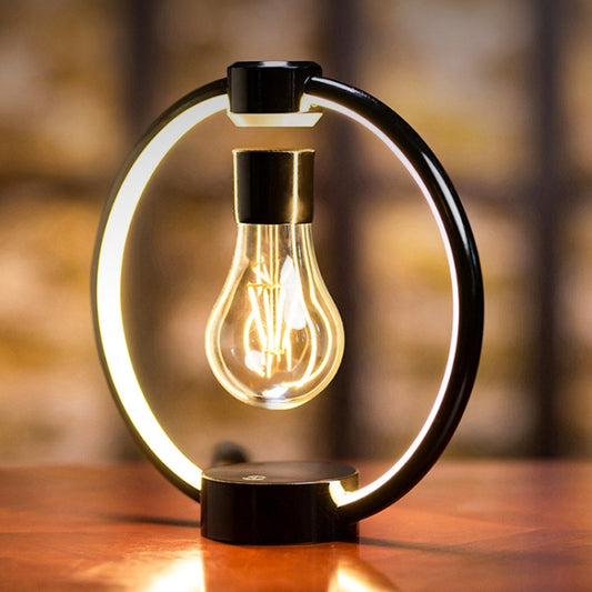 Magnetic Levitation Light Bulb Table Lamp Desktop Ambient Luminous Night Light, Specification: EU Plug(Light Color) by bashfashion