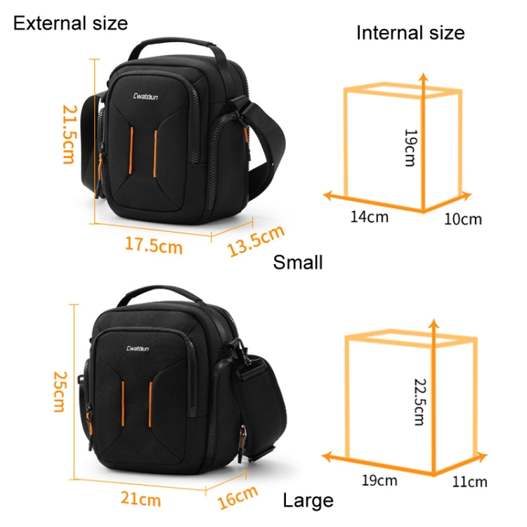 Cwatcun D140 Shoulder Crossbody Camera Storage Bag Shockproof Dropproof Leisure Outdoor Small Bag, Color: Small Black by Cwatcun