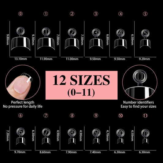 600pcs /Box Ultra Short False Nail Tips Extension Clear No Scratch Traceless Frosted Manicure Salon, Style: Shape 03 by bashfashion