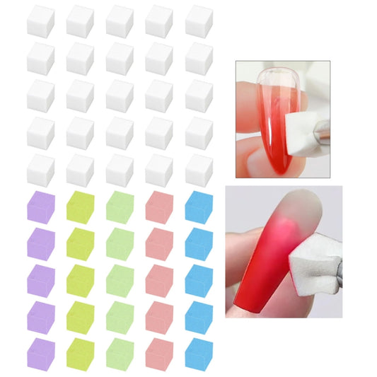 50pcs /Box 1cm Mini Nail Art Sponges Gradient Aura Effect Designs Manicure Brush Tool(White) by bashfashion