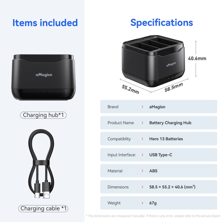 For GoPro HERO13 Black AMagisn Battery Charger Charging Seat by aMagisn