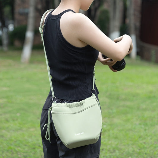 Cwatcun D159 Cloud Drawstring Camera Bag Shoulder Crossbody Photo Bag(Light Green) by Cwatcun