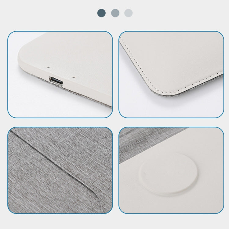 5 In 1 Laptop Sleeve With Wireless Charging Mouse Pad Desk Mat For 12-14 Inch Laptops(Beige) by bashfashion
