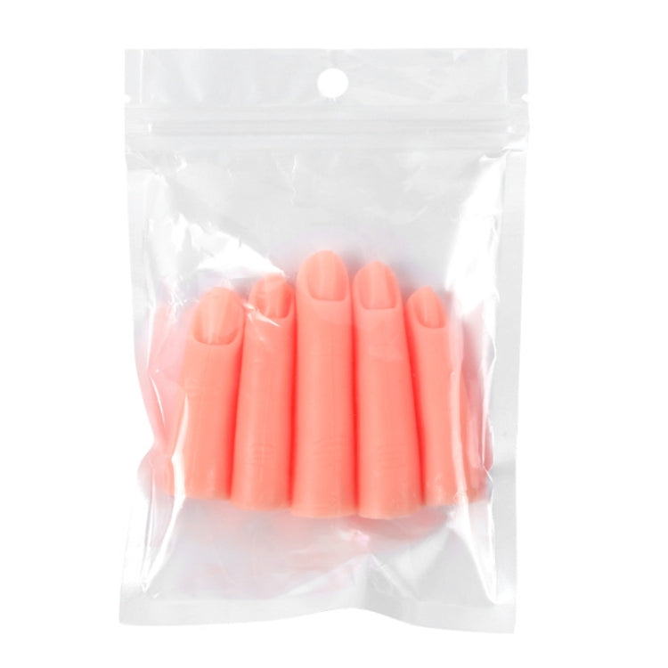 5pcs /Set Nail Art Silicone Fake Fingers Insertable Nail Piece Practice Finger Molds, Style: Without Magnet by bashfashion