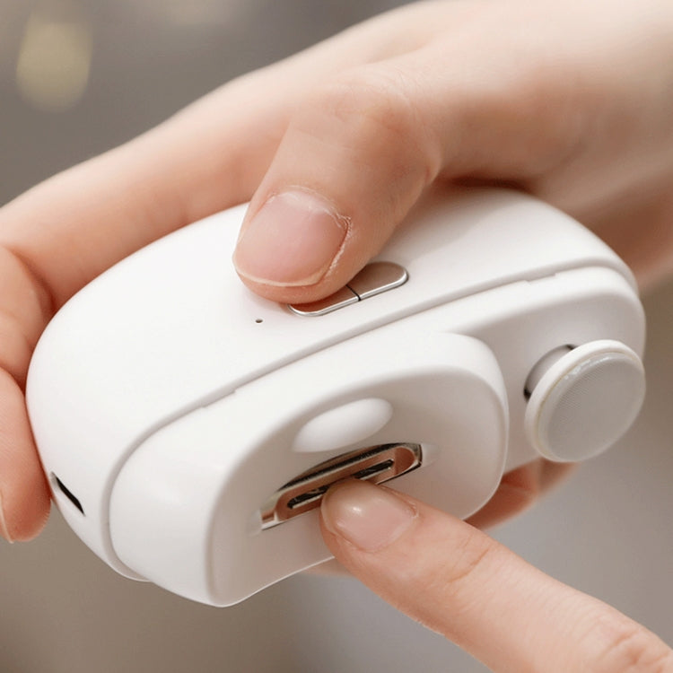 CH-705 2-in-1 Multifunctional Electric Nail Grinder with Light Children Anti-pinch Nail Clippers(White) by bashfashion
