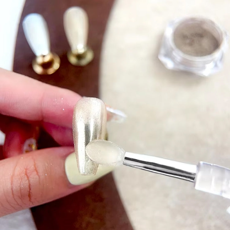 2pcs Nail Art Silicone Applicator Sticks Multi-Purpose Dabbing Powder Glitter Eyeshadow Brush Applying Manicure Tool by bashfashion