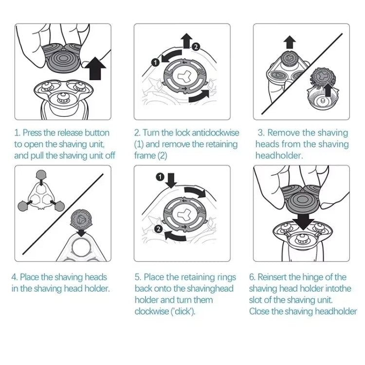 6pcs/ Set SH50 Replacement Blade for Philips Electric Shaver S5000 Series S5211 S5230 S5570 S5420 by bashfashion
