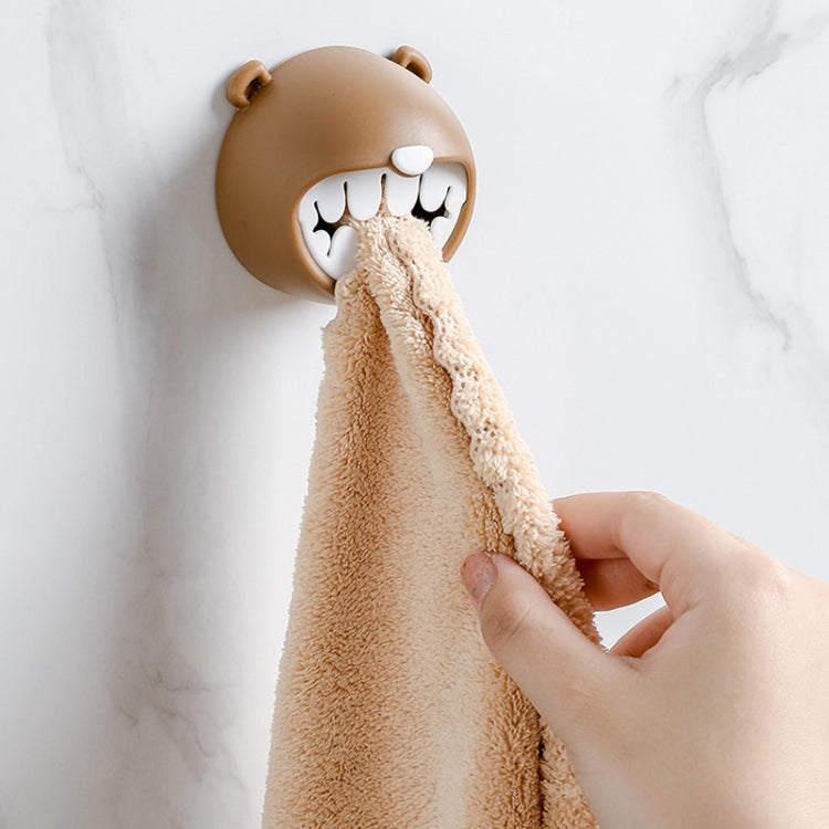 Bear Towel Holder Bathroom Towel Hooks Kitchen Rag Stopper Washcloth Dishcloth Storage(Coffee) by bashfashion