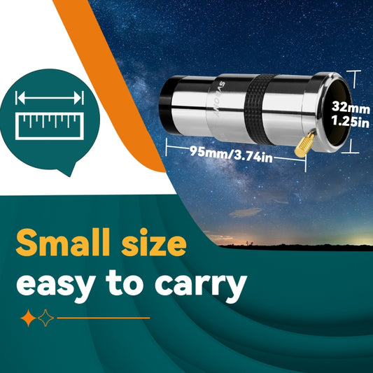 SVBONY SV137 1.25 inch 3X Magnifier Non-M42 Screw Version Without T-Port by SVBONY