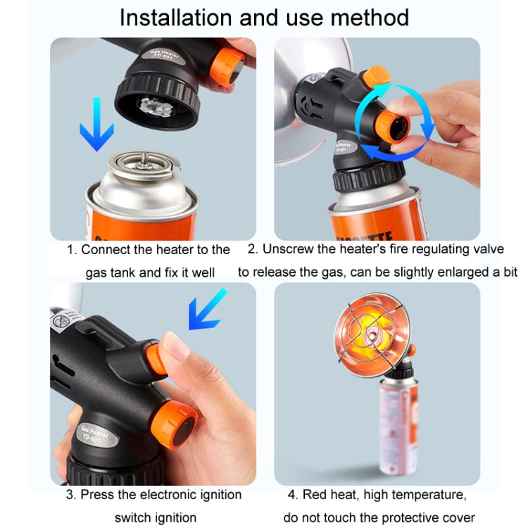 Outdoor Camping Heater Mini Portable Gas Heater Burner Fishing Gas Fireplace(Black) by bashfashion