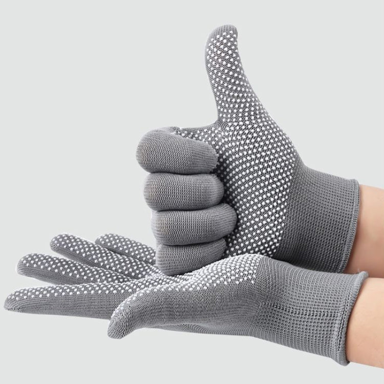 5pairs Outdoor Breathable Non-slip Particle Silicone Hiking Riding Nylon Gloves Thin Mittens(Grey) by bashfashion