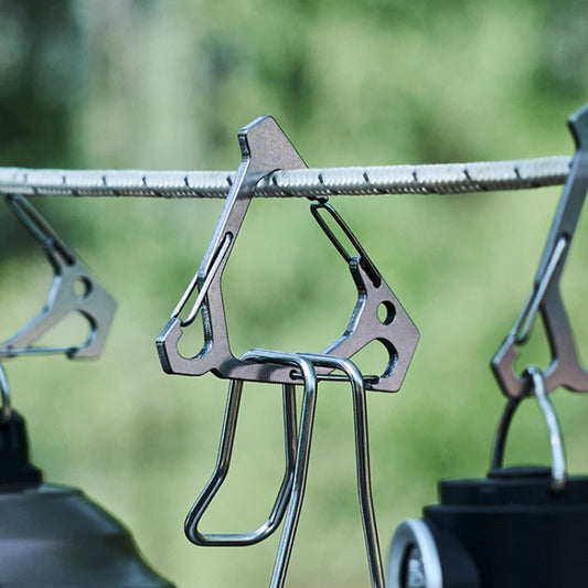 Outdoor Stainless Steel Hanging Buckle Multi-functional Portable Triangle Hook Multi-Hook Carabiner(White) by bashfashion