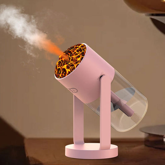 280ml Volcano Cup Rotating Air Humidifier Mini Colorful Ambient Light Car Aroma Diffuser(Pink) by bashfashion