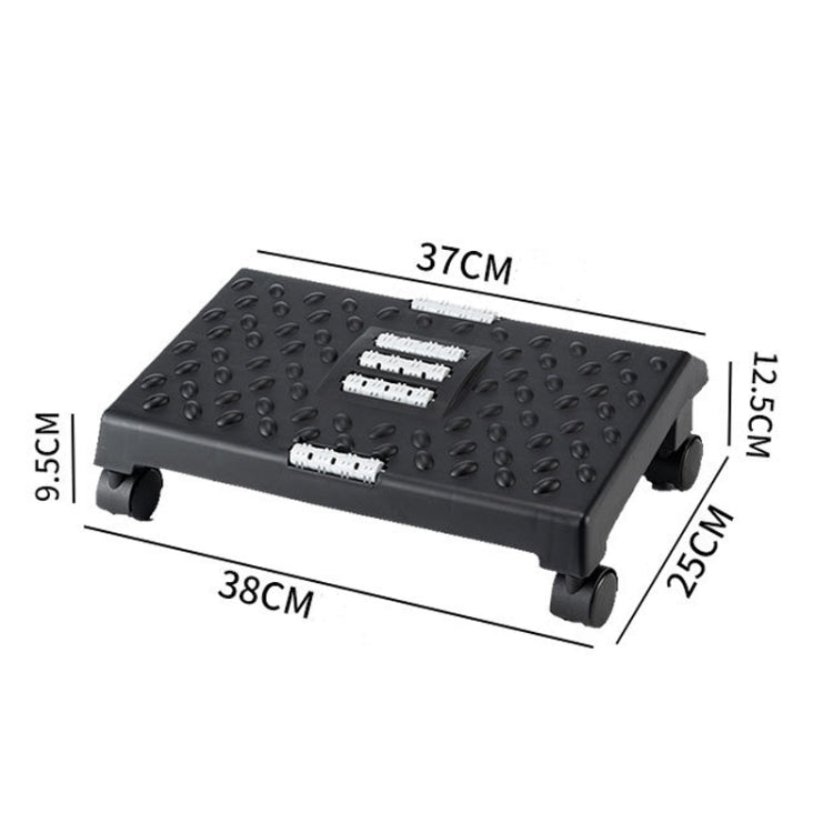 Massage Footrest Foot Rest for Under Desk with 360 Degree Swivel Casters(Black) by bashfashion