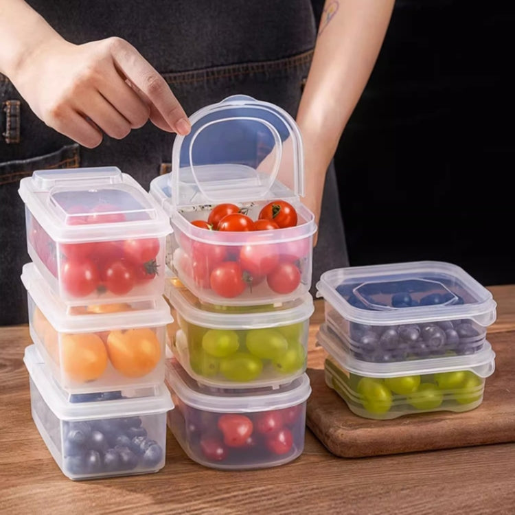 2pcs /Set Round 600ml+Square 500ml Fruit Vegetable Small Dispenser Refrigerator Fresh Storage Boxes by bashfashion