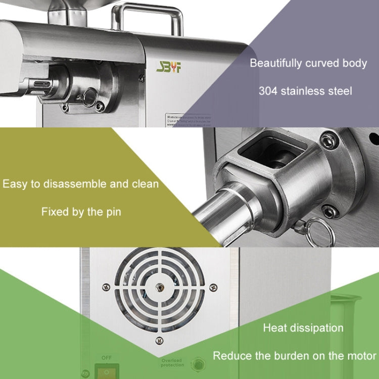 Household Small Automatic Stainless Steel Hot And Cold Oil Press Machine(AU Plug) by bashfashion