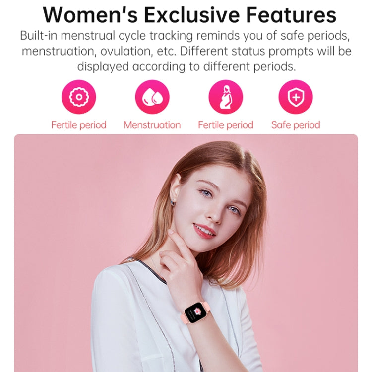 Bluetooth Talk HD Large Screen Heart Rate Oxygen Monitoring Multi-Sport Mode Smart Watch(Pink) by bashfashion