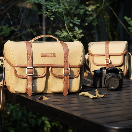 Cwatcun D146 Medium Vintage Camera Bag Crossbody Canvas Digital Bag by Cwatcun