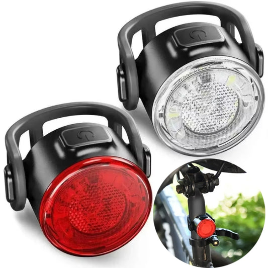USB High Bright Bicycle Tail Light MTB Headlight Night Riding Safety Warning Light Cycling Equipment(White) by bashfashion