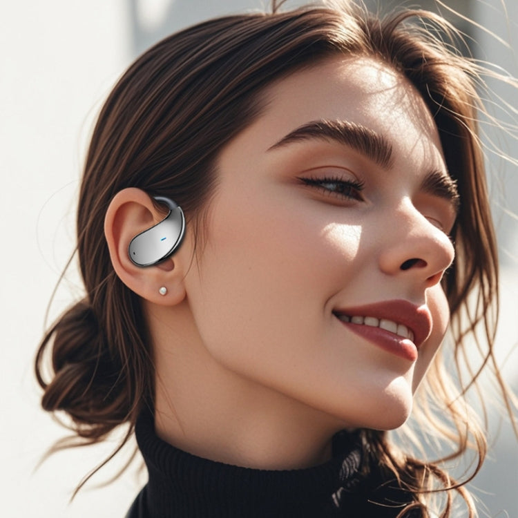 Q93 Planet Energy Ring Rotating Open-Ear Bluetooth Earphone With Lanyard(White) by bashfashion