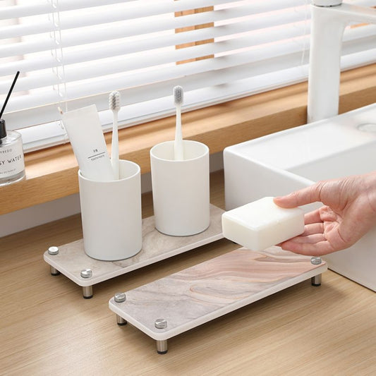 Diatomite Shelf Kitchen Sink Storage Absorbent Mat Bathroom Washstand Quick Drying Coaster, Size: 28x11cm(Creek Hill A) by bashfashion