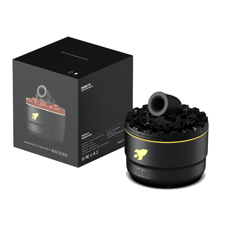 Turret Shape Aromatherapy Humidifier With 3-speed Timer 7-color Atmosphere Light US Plug Black by bashfashion