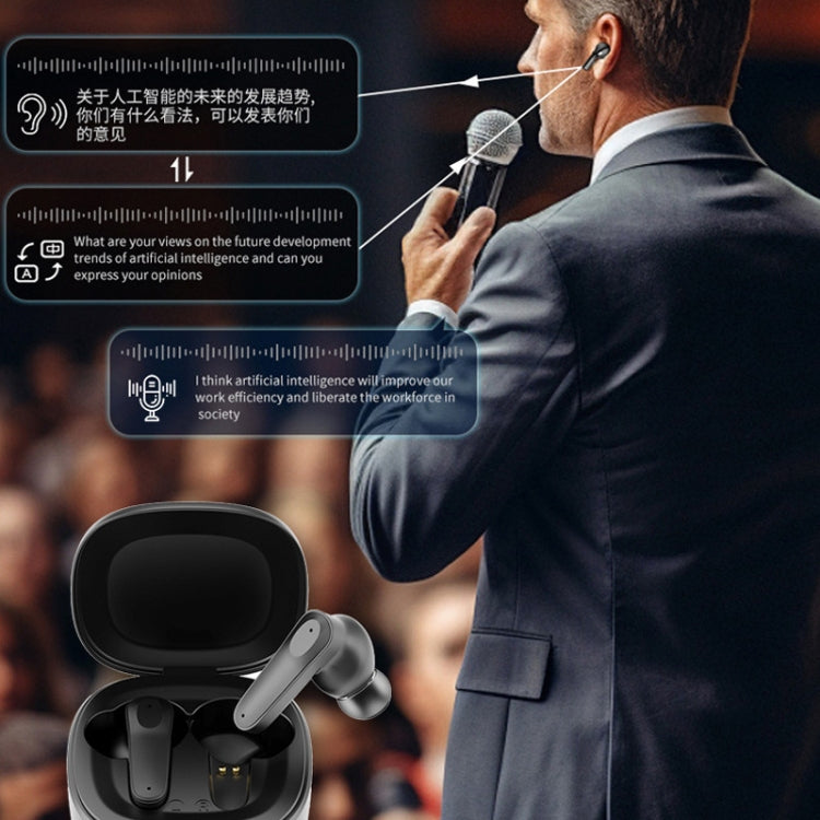 A98 AI Intelligent Translation Wireless Physical Noise Cancellation Bluetooth Earphones(White Blue) by bashfashion