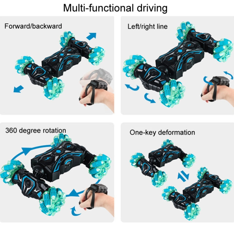 2.4G Spray RC Car Gesture Sensor Music Lights Twist Stunt Drift Car Double Side Driving Buggy Toy, Color: Handle RC Blue by bashfashion