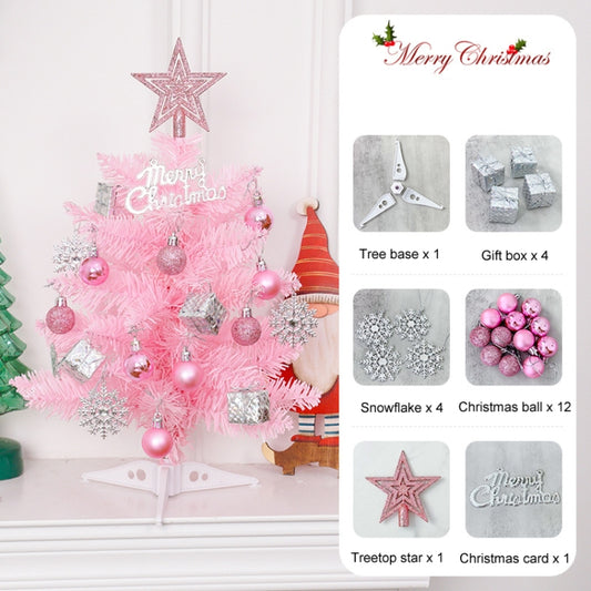 40cm Mini Desktop Christmas Tree Decoration(Pink) by bashfashion