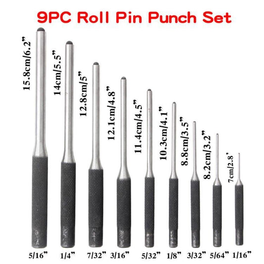 9-in-1 Heavy Duty Roll Pin Punch Set Round Punch Removal Tools, Spec: Canvas Packaging by bashfashion