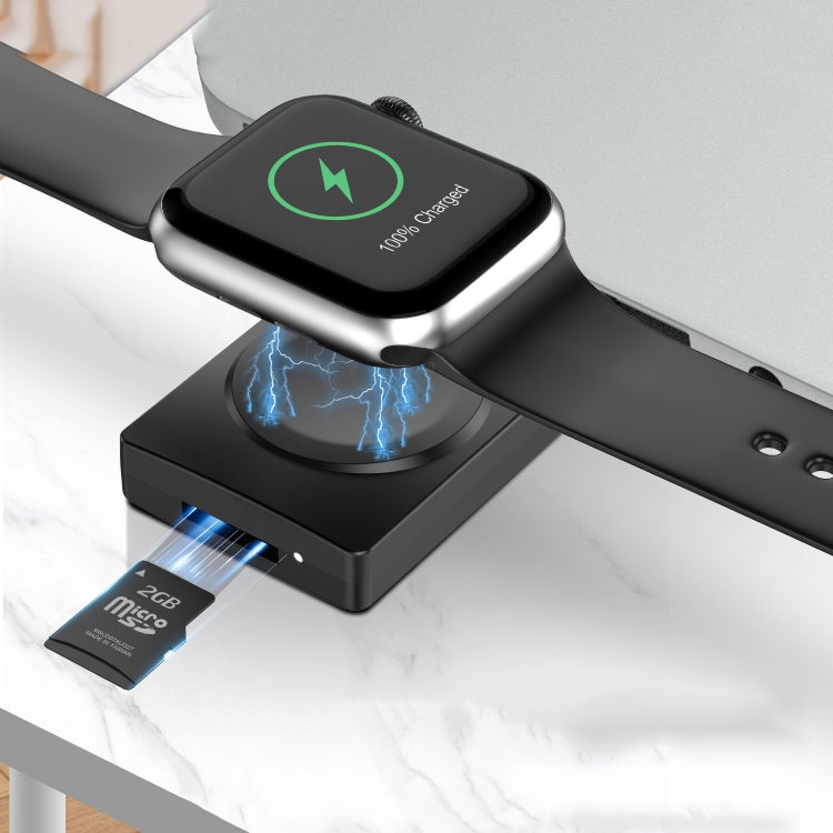 S02 For Apple Watch Series USB Magnetic Watch Wireless Charger With Card Reader Function(White) by bashfashion