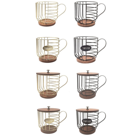 Coffee Companion Storage Rack Cup-Shaped Kitchen Storage Basket, Color: Black No Words+Lid by bashfashion