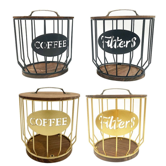 Coffee Capsule Filter Storage Basket Home Kitchen Decorations, Color: F Gold by bashfashion
