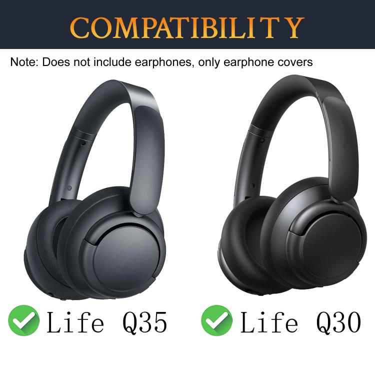 2pcs For Anker Soundcore Life Q30/Q35 Earphone Covers(Soccer Net Black) by bashfashion