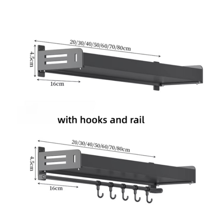 Wall Mounted Kitchen Spice Rack Carbon Steel Bathroom Storage Shelf Towel Rack 20cm by bashfashion