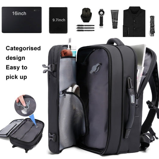 BANGE BG-1909-8 Vacuum Compression Backpack Casual Computer Bag Large Capacity Weighable Business Travel Bag(Black No Pump) by BANGE