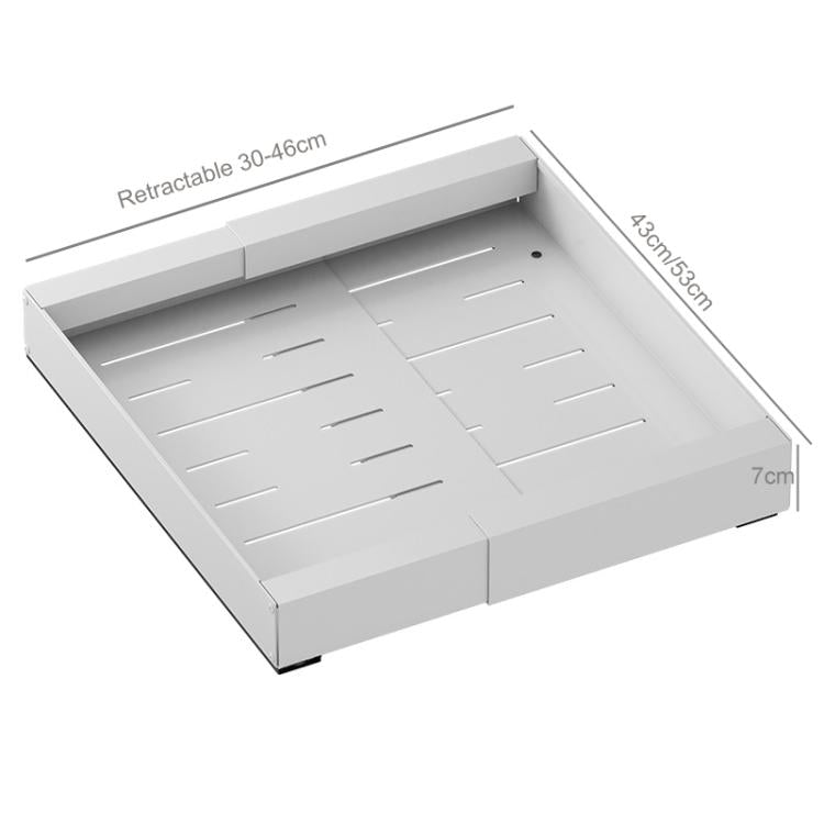 Extensible (30-46cm) Pull-out Cabinet Organizer Storage Rack Slide-out Drawer 53cm White by bashfashion