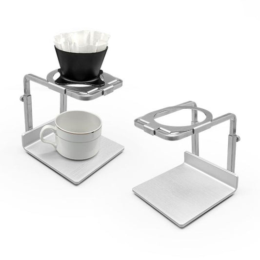 Stainless Steel Adjustable Four-Leg Non-Slip Hand-Poured Coffee Stand(Silver) by bashfashion