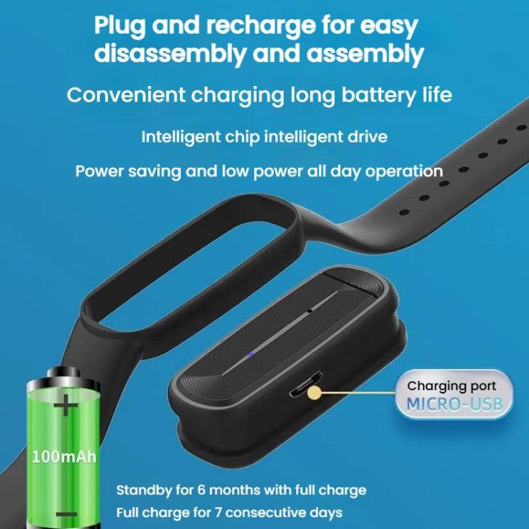 M90 Electronic Mosquito Repeller Adult Children Pregnant Women Outdoor Ultrasonic Anti-Mosquito Smart Bracelet(White) by bashfashion