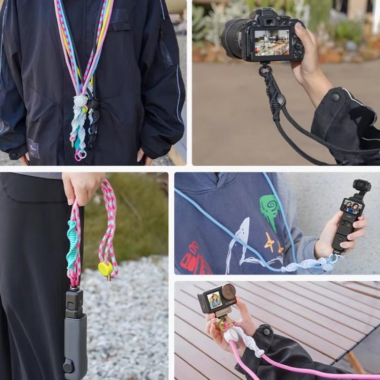 BRDRC Sport Camera Lanyard With 1/4 Inch Screw Anti-Lost Crossbody Lanyard(Black Rope Gray Knot) by BRDRC